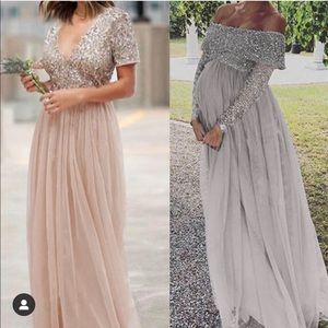 Large size new shiny long dress